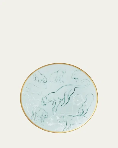 Pre-owned Hermes Felines Carnets D'equateur Bread & Butter Plate In Multi