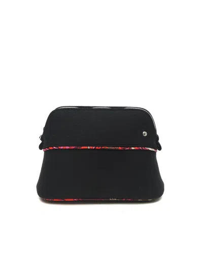Pre-owned Hermes Hermès Felt Bolide 20 Cosmetic Pouch In Black