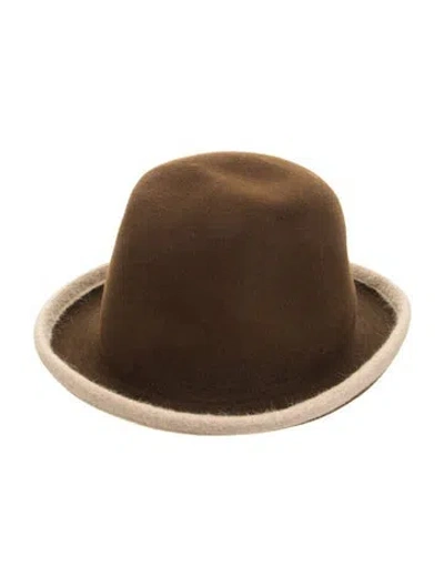 Pre-owned Hermes Felt Derby Hat In Brown
