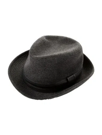 Pre-owned Hermes Hermès Felt Fedora Hat In Grey