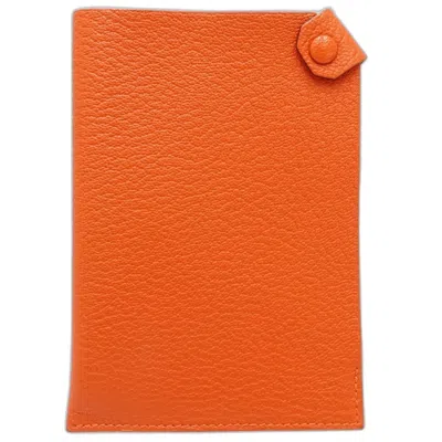 Pre-owned Hermes Feu Chevre Leather Card Case () In Multi