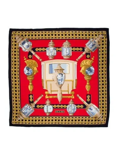 Pre-owned Hermes Feux De Route Silk Scarf In Multi