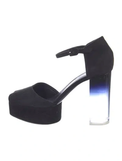 Pre-owned Hermes Fever 70 D'orsay Suede Sandals In Blue
