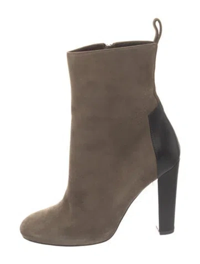 Pre-owned Hermes Fever Suede Boots In Neutrals