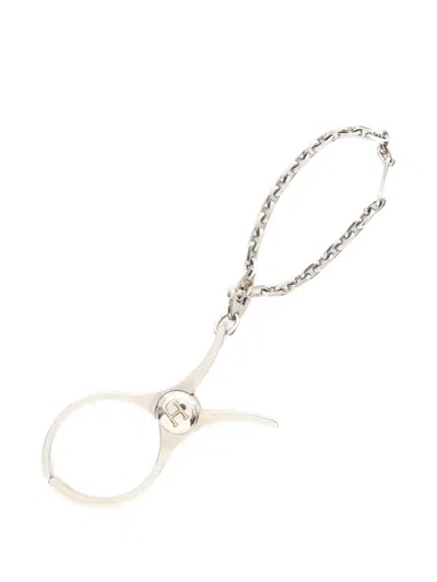 Pre-owned Hermes Fille Glove Holder In Silver