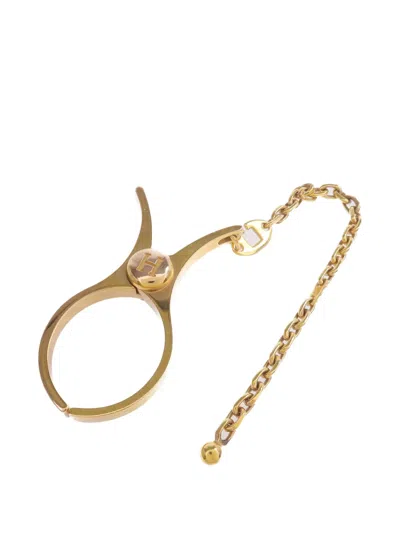 Pre-owned Hermes Filou Glove Clip In Gold
