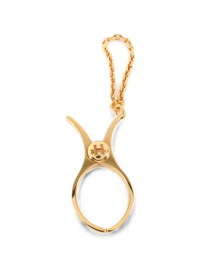 Pre-owned Hermes Filou Glove Clip In Gold