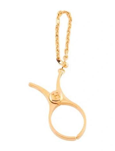 Pre-owned Hermes Filou Glove Clip In Gold