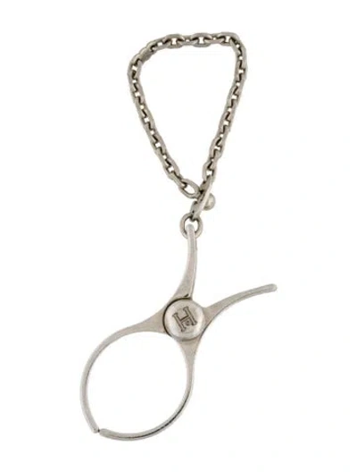 Pre-owned Hermes Filou Glove Clip In Silver