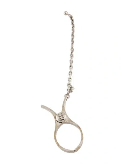 Pre-owned Hermes Filou Glove Clip In Silver