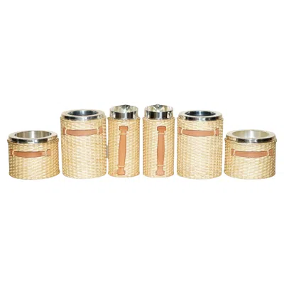 Pre-owned Hermes Fine Important Lady De Rothschild  Paris Farming Wicker Chrome Picnic Set In Sand
