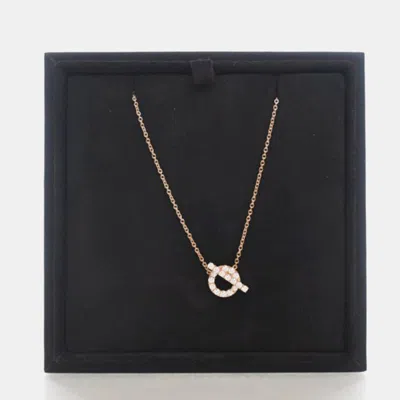 Pre-owned Hermes Finesse 18k Rose Gold Pendant Necklace