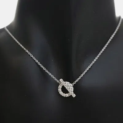 Pre-owned Hermes Finesse 18k White Gold Pendant Necklace