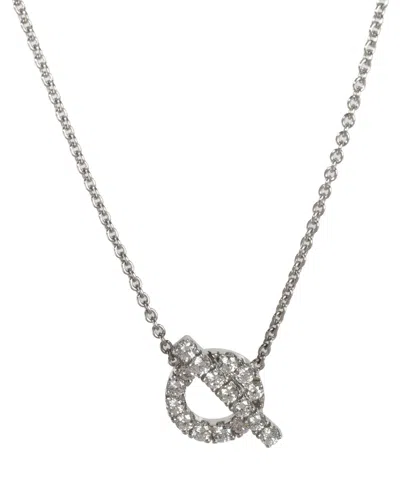 Hermes Hermès Finesse Diamond Pendant In 18k White Gold 0.46 Ctw In Silver