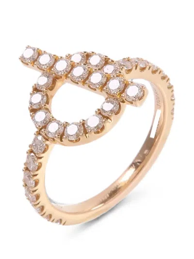 Pre-owned Hermes Finesse Diamond Ring In Gold
