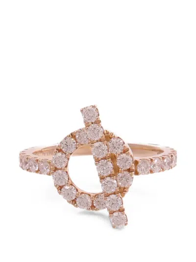 Pre-owned Hermes Finesse Diamond Ring In Pink