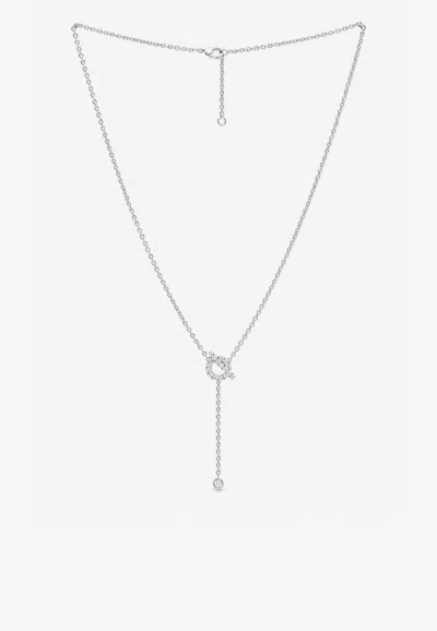 Hermes Finesse Lariat Necklace In White Gold And Diamonds