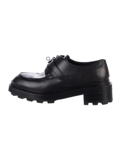 Pre-owned Hermes First Derby Leather Oxfords In Black
