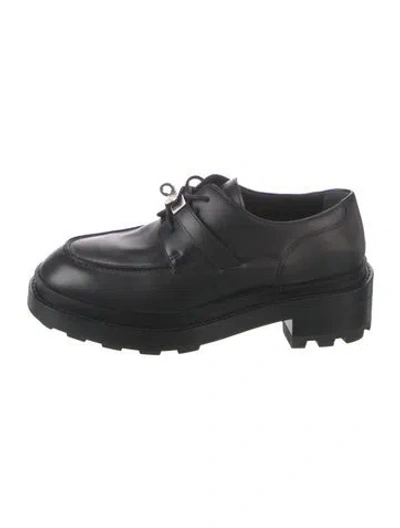 Pre-owned Hermes First Derby Loafer Sneakers In Black
