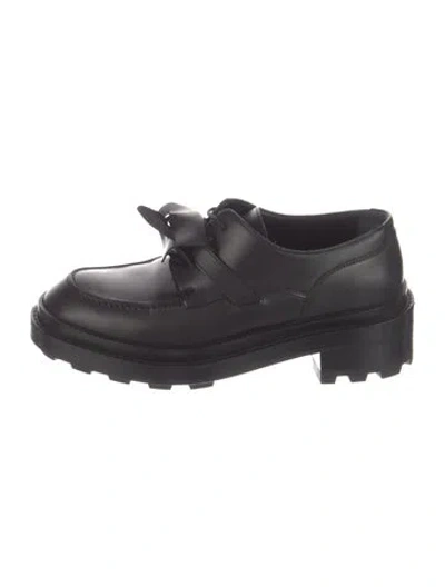 Pre-owned Hermes First Leather Loafers In Black