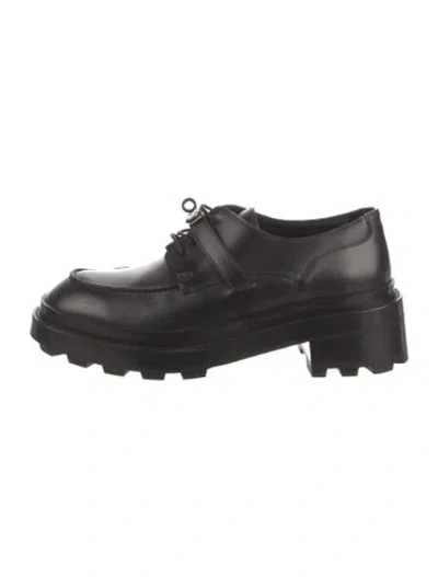 Pre-owned Hermes First Leather Oxfords In Black