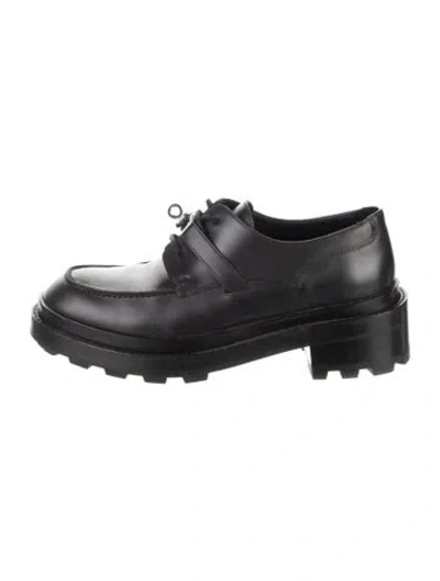 Pre-owned Hermes First Leather Oxfords In Black