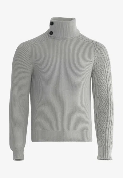 Hermes Fisherman Graphique Twisted Collar Cashmere Sweater In Multi