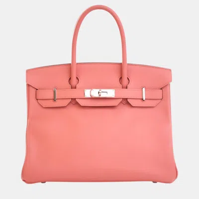 Pre-owned Hermes Flamingo Epsom Leather Birkin 30 Bag In Pink