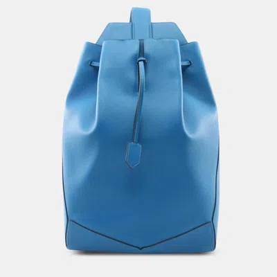 Pre-owned Hermes Flash Sailor One Size Bleu Hydra Evercolor Leather Backpack Bag In Blue