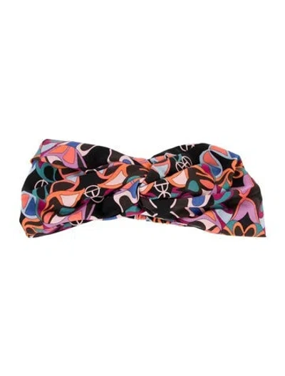 Pre-owned Hermes 'fleurs Miroir H Rond' Eugenia Headband In Black/pink
