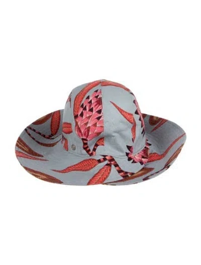 Pre-owned Hermes Fleurs Savana Hat In Blue