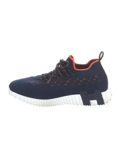 Pre-owned Hermes Flex Sneakers In Blue