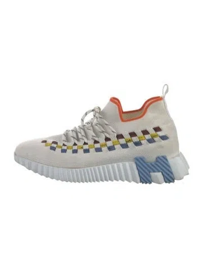 Pre-owned Hermes Flex Sneakers In White
