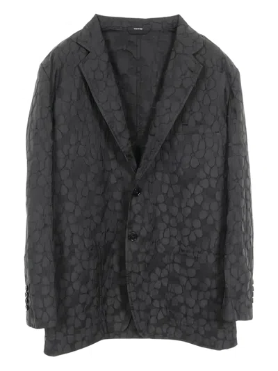 Pre-owned Hermes Floral-pattern Blazer In Black