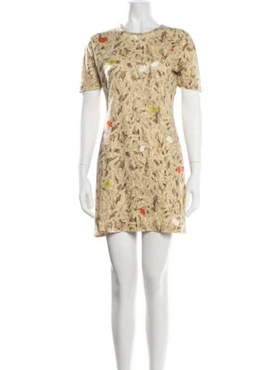 Pre-owned Hermes Floral Print Mini Dress In Multicolor
