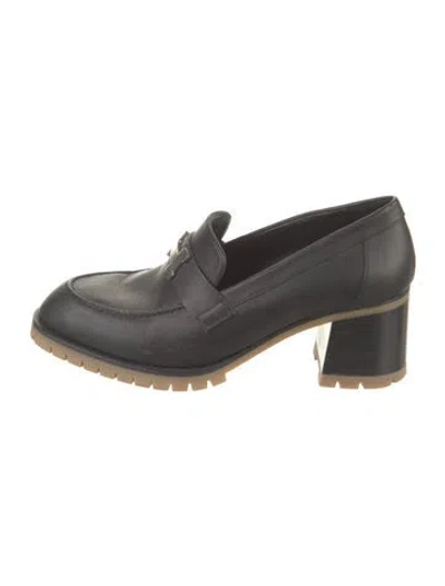 Pre-owned Hermes Foch 60 H Logo Pumps In Black