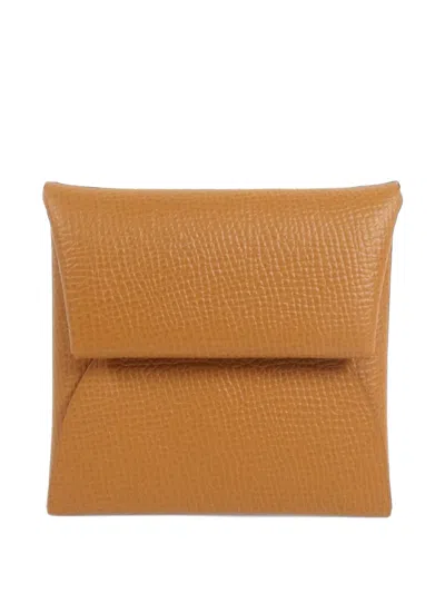 Pre-owned Hermes Foldover Coin Purse In Neutrals