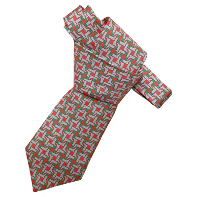 Pre-owned Hermes Hermès For Italy 1861-2011 Silk Tie Boots Print In The Flag's Colors In Brown