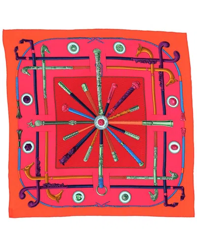Pre-owned Hermes Hermès Foulard Carre Cannes Et Pommeaux Scarf (authentic Pre-loved)