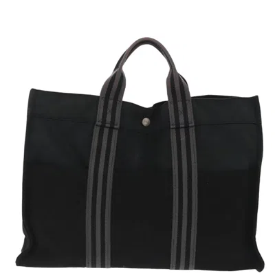 Pre-owned Hermes Hermès Fourre Tout Black Canvas Tote Bag ()