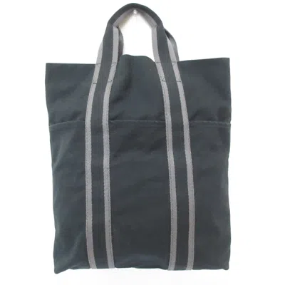 Pre-owned Hermes Fourre Tout Black Canvas Tote Bag ()