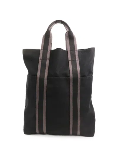 Pre-owned Hermes Fourre Tout Cabas Tote Bag In Black