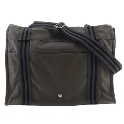 Pre-owned Hermes Fourre Tout Gray Cotton Canvas Shoulder Bag ()
