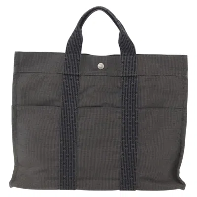 Pre-owned Hermes Fourre-tout Herline Canvas Gray Canvas Tote Bag Bag ()
