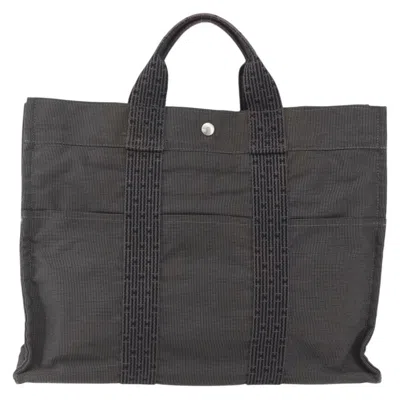 Pre-owned Hermes Fourre-tout Herline Canvas Gray Canvas Tote Bag Bag ()