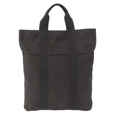 Pre-owned Hermes Fourre-tout Herline Canvas Gray Canvas Tote Bag Bag ()