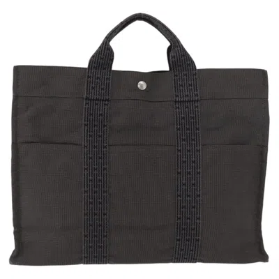 Pre-owned Hermes Fourre-tout Herline Canvas Gray Canvas Tote Bag Bag ()