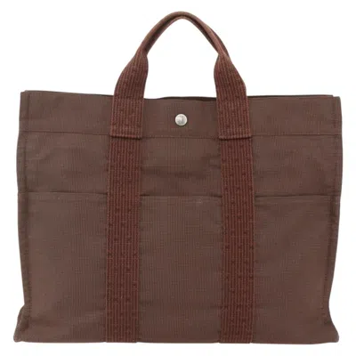 Pre-owned Hermes Fourre-tout Herline Fourre-tout Herline Brown Canvas Tote Bag Bag ()