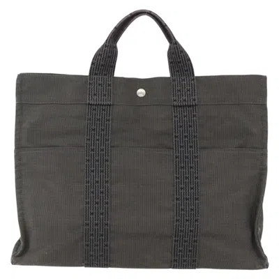 Pre-owned Hermes Fourre-tout Herline Fourre-tout Herline Gray Canvas Tote Bag Bag ()