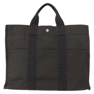 Pre-owned Hermes Fourre-tout Herline Fourre-tout Herline Gray Canvas Tote Bag Bag ()